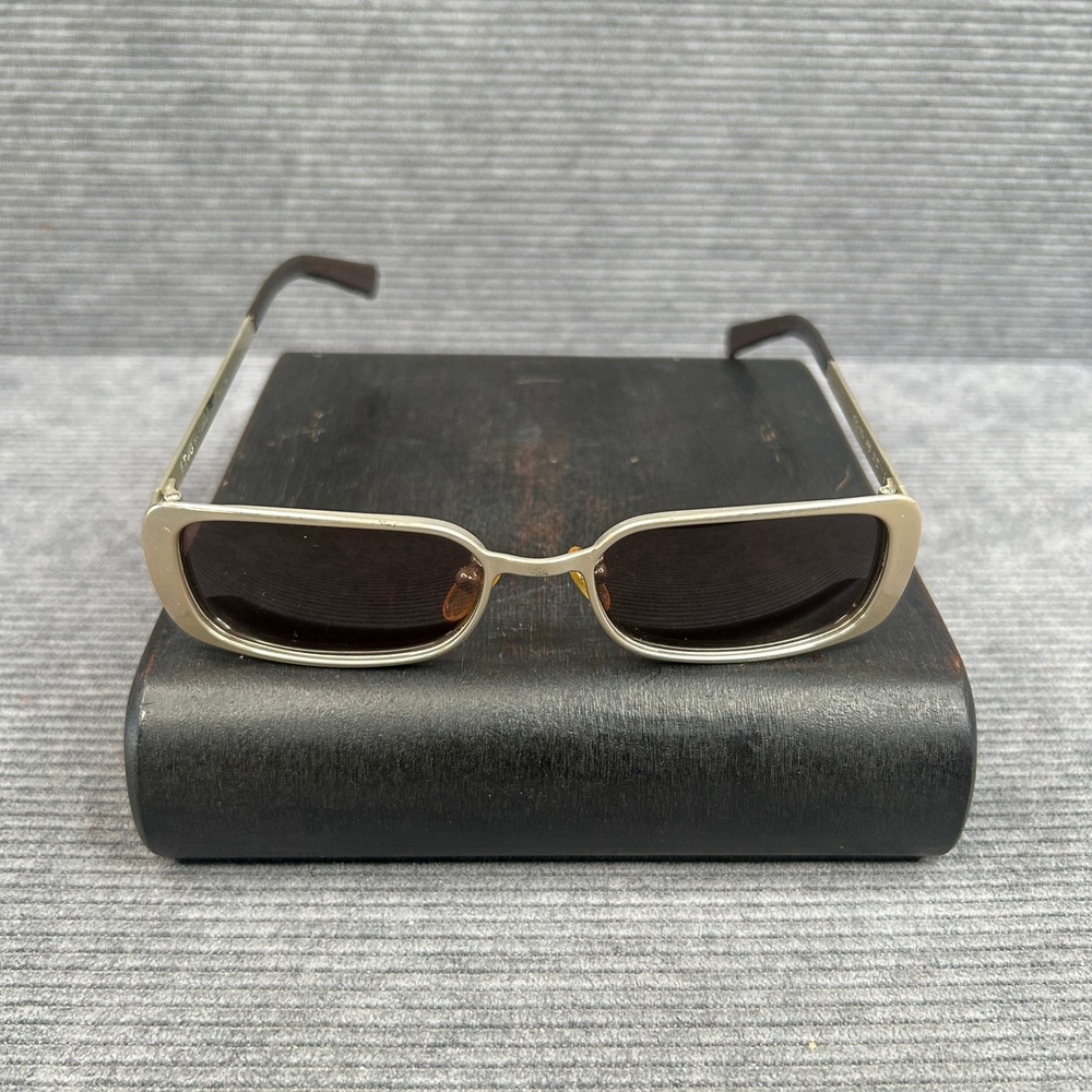 D&G Dolce & Gabbana 2009 895 Gold Rectangle Sunglasses Vintage Italy 51-17-135